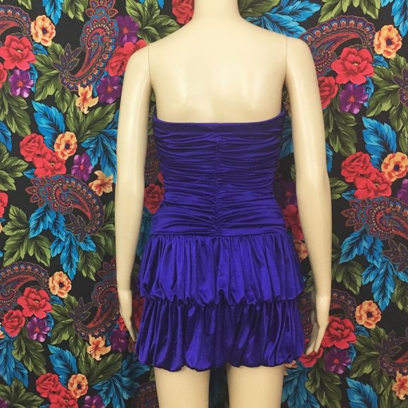 WOMEN'S REFLECTIVE DRESS PURPLE SMALL RUFFLED (S) - Picture 2 of 4